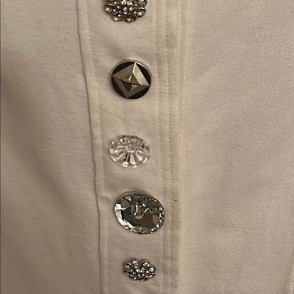 Neon Buddha White designed in Canada 🇨🇦 Jacket with sparkly buttons, XS - Picture 4 of 6